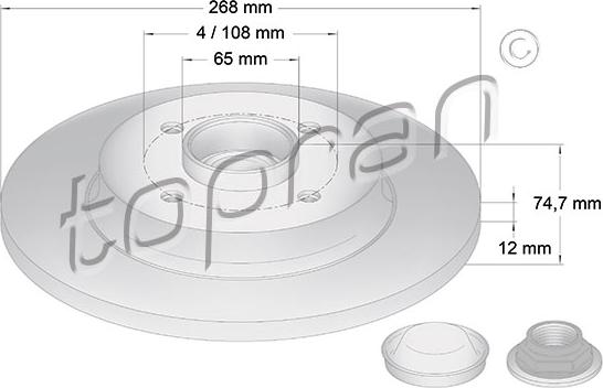 Topran 722 600 - Disque de frein cwaw.fr