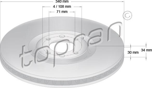 Topran 722 837 - Disque de frein cwaw.fr