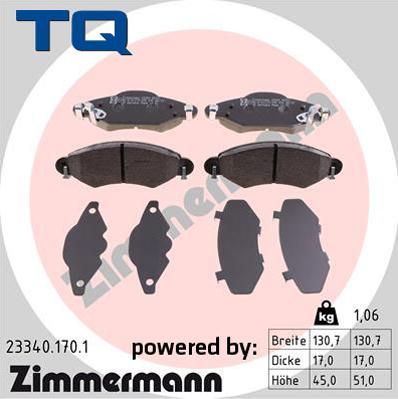 TQ 244960 - Kit de plaquettes de frein, frein à disque cwaw.fr