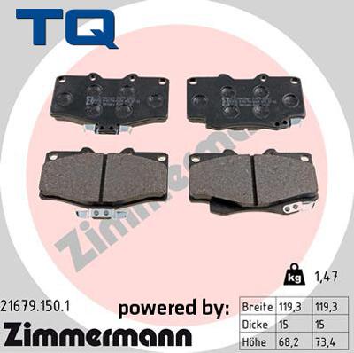 TQ 244962 - Kit de plaquettes de frein, frein à disque cwaw.fr