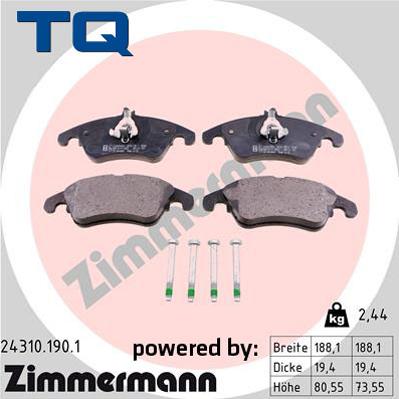 TQ 244934 - Kit de plaquettes de frein, frein à disque cwaw.fr