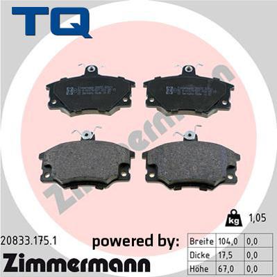 TQ 244686 - Kit de plaquettes de frein, frein à disque cwaw.fr