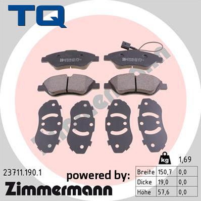 TQ 244800 - Kit de plaquettes de frein, frein à disque cwaw.fr