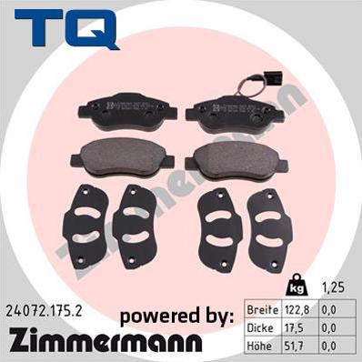 TQ 244808 - Kit de plaquettes de frein, frein à disque cwaw.fr