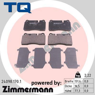 TQ 244812 - Kit de plaquettes de frein, frein à disque cwaw.fr