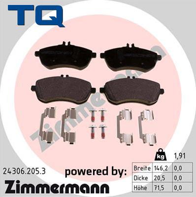 TQ 244817 - Kit de plaquettes de frein, frein à disque cwaw.fr