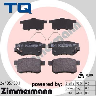 TQ 244820 - Kit de plaquettes de frein, frein à disque cwaw.fr