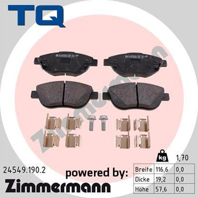 TQ 244878 - Kit de plaquettes de frein, frein à disque cwaw.fr