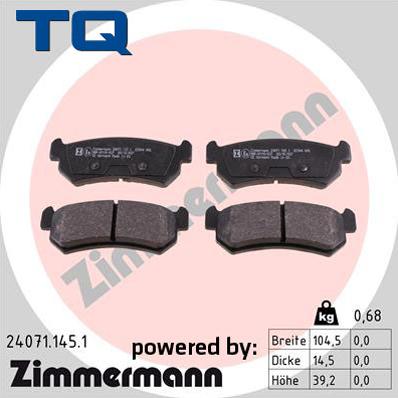 TQ 244877 - Kit de plaquettes de frein, frein à disque cwaw.fr