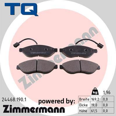 TQ 244740 - Kit de plaquettes de frein, frein à disque cwaw.fr