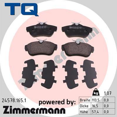 TQ 244750 - Kit de plaquettes de frein, frein à disque cwaw.fr