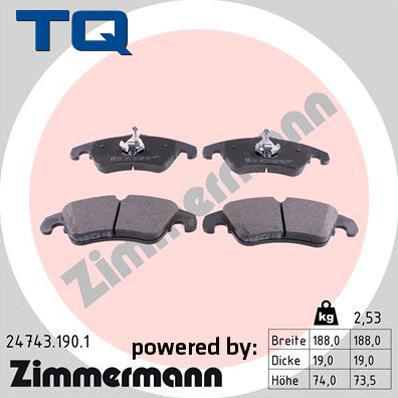 TQ TQ-BP0875 - Kit de plaquettes de frein, frein à disque cwaw.fr