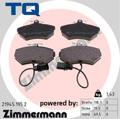 TQ 244703 - Kit de plaquettes de frein, frein à disque cwaw.fr