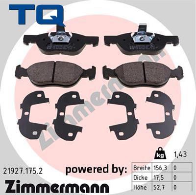 TQ 244780 - Kit de plaquettes de frein, frein à disque cwaw.fr