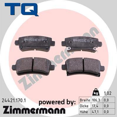 TQ 229546 - Kit de plaquettes de frein, frein à disque cwaw.fr