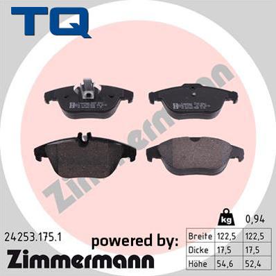 TQ TQ-BP0725 - Kit de plaquettes de frein, frein à disque cwaw.fr