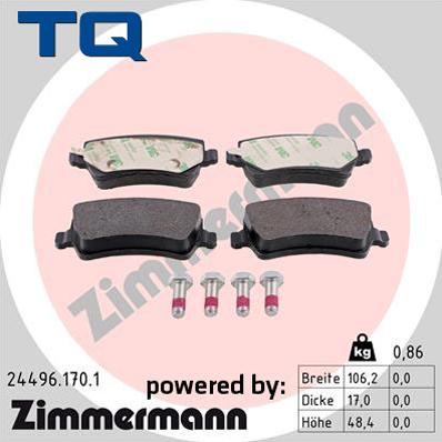 TQ 229547 - Kit de plaquettes de frein, frein à disque cwaw.fr