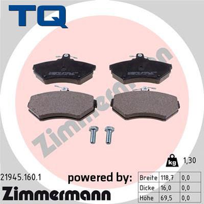 TQ 222650 - Kit de plaquettes de frein, frein à disque cwaw.fr