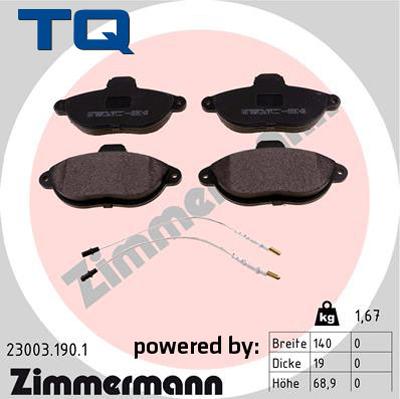 TQ 222666 - Kit de plaquettes de frein, frein à disque cwaw.fr