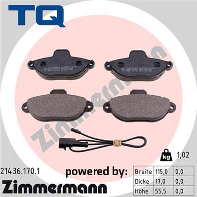 TQ 222636 - Kit de plaquettes de frein, frein à disque cwaw.fr