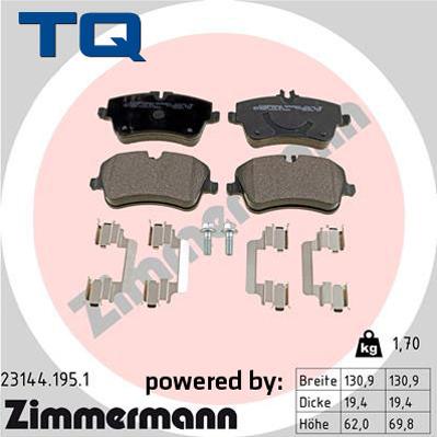 TQ 222674 - Kit de plaquettes de frein, frein à disque cwaw.fr