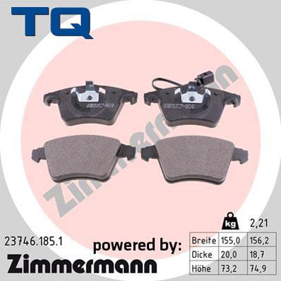 TQ TQ-BP0072 - Kit de plaquettes de frein, frein à disque cwaw.fr