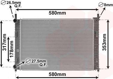 TQ TQ-18002326 - Radiateur, refroidissement du moteur cwaw.fr