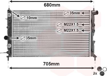 TQ TQ-37002220 - Radiateur, refroidissement du moteur cwaw.fr