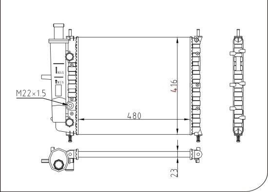 TQ TQ-YMLR406 - Radiateur, refroidissement du moteur cwaw.fr