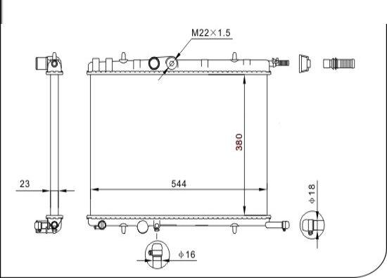 TQ TQ-YMLR252 - Radiateur, refroidissement du moteur cwaw.fr