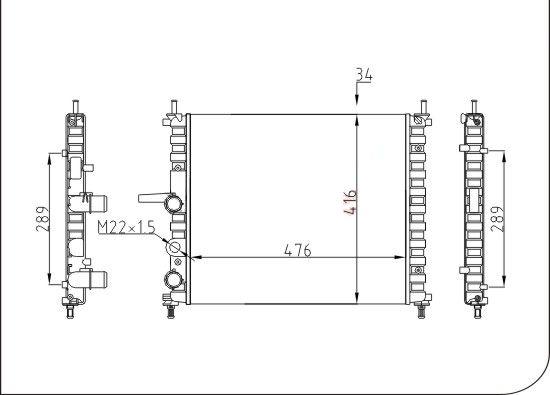 TQ TQ-YMLR221 - Radiateur, refroidissement du moteur cwaw.fr