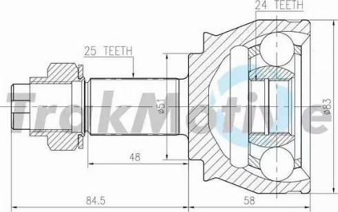 TrakMotive 40-0121 - Jeu de joints, arbre de transmission cwaw.fr