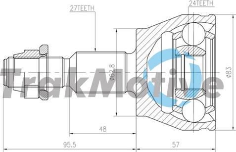 TrakMotive 40-0802 - Jeu de joints, arbre de transmission cwaw.fr