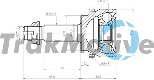 TrakMotive 40-0829 - Jeu de joints, arbre de transmission cwaw.fr