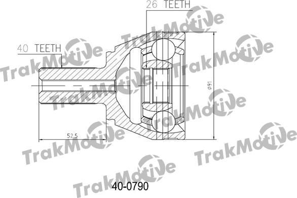 TrakMotive 40-0790 - Jeu de joints, arbre de transmission cwaw.fr