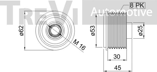 Trevi Automotive AP1068 - Poulie, alternateur cwaw.fr