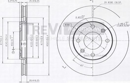 Trevi Automotive BD1096 - Disque de frein cwaw.fr