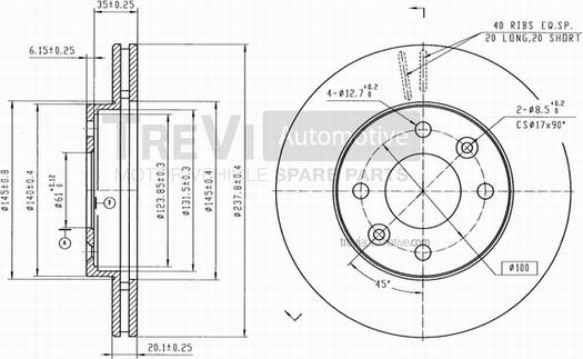 Trevi Automotive BD1090 - Disque de frein cwaw.fr