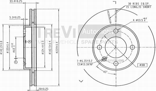 Trevi Automotive BD1092 - Disque de frein cwaw.fr