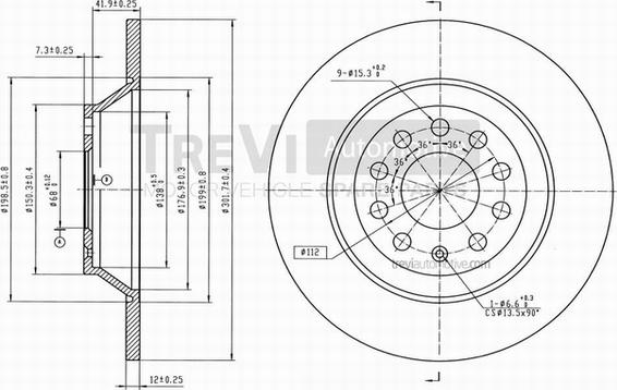 Trevi Automotive BD1049 - Disque de frein cwaw.fr