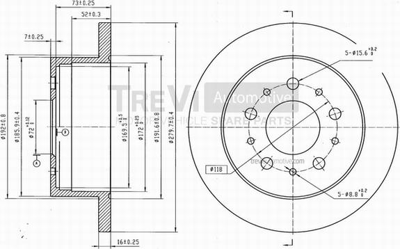 Trevi Automotive BD1041 - Disque de frein cwaw.fr