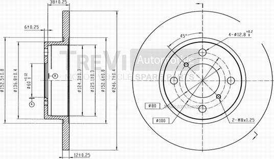 Trevi Automotive BD1048 - Disque de frein cwaw.fr