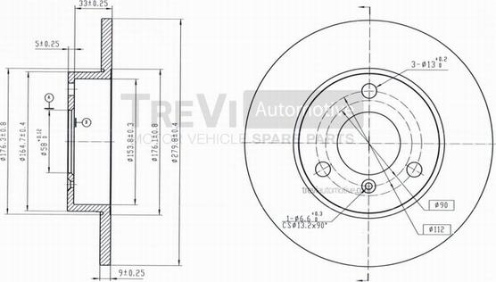 Trevi Automotive BD1043 - Disque de frein cwaw.fr