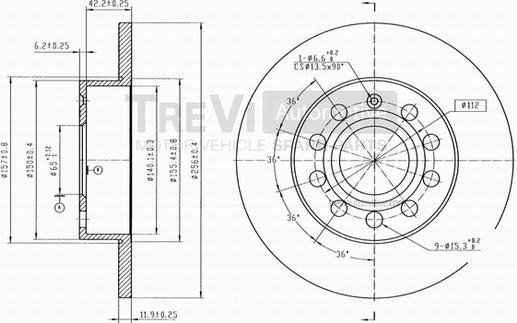 Trevi Automotive BD1056 - Disque de frein cwaw.fr