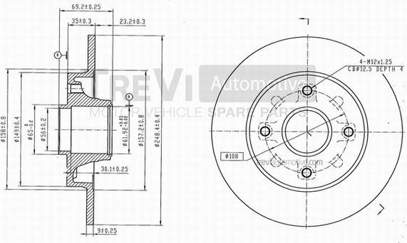 Trevi Automotive BD1058 - Disque de frein cwaw.fr