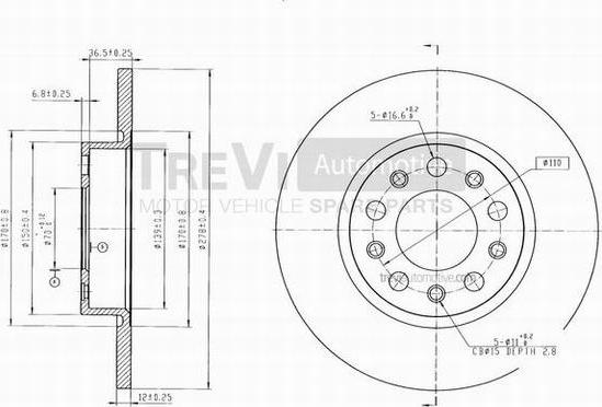 Trevi Automotive BD1053 - Disque de frein cwaw.fr