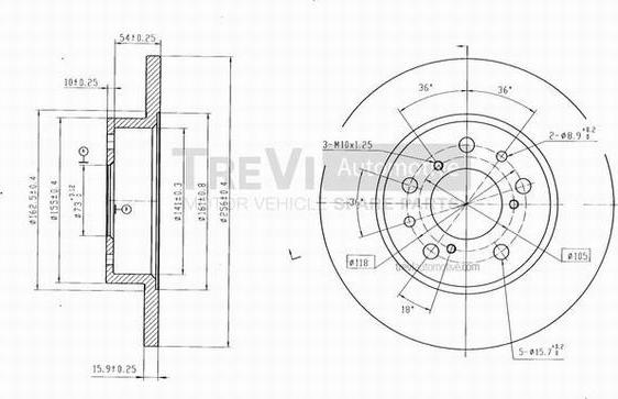 Trevi Automotive BD1004 - Disque de frein cwaw.fr