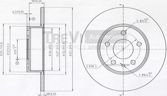 Trevi Automotive BD1006 - Disque de frein cwaw.fr