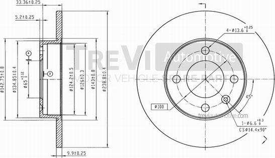 Trevi Automotive BD1001 - Disque de frein cwaw.fr