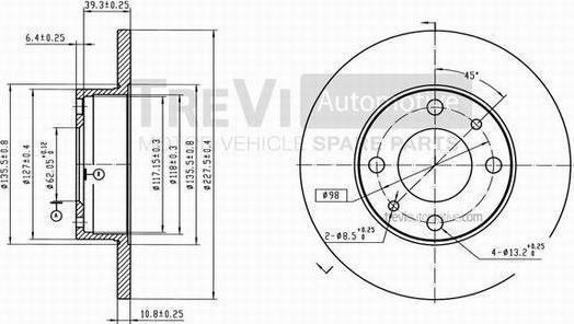 Trevi Automotive BD1008 - Disque de frein cwaw.fr